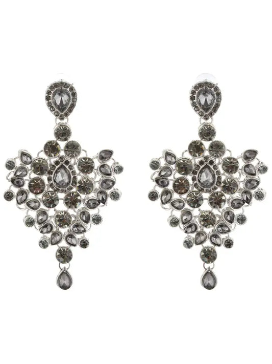 Tehzeeb Creations Platinum Plated Silver Polish Stone Mini Bridal Choker Set for Women & Girls