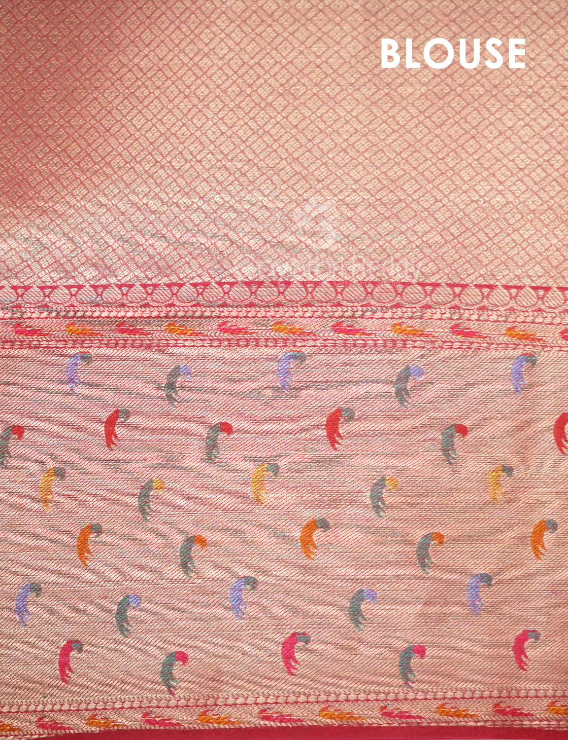 Shades of Red Colour Floral Design Banaras Semi Silk Saree By Gayathri Reddy Designer Studio | Swadesiicart