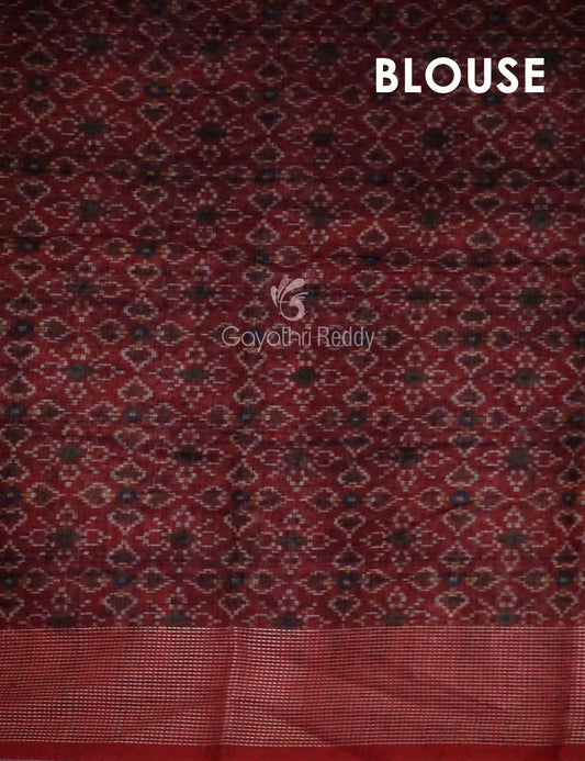 Maroon Colour Patola Design Semi Chanderi Saree By Gayathri Reddy Designer Studio | Swadesiicart