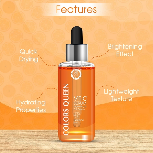 Colors Queen Vitamin C Face Serum For Glowing Skin With Hyaluronic Acid | Swadesiicart