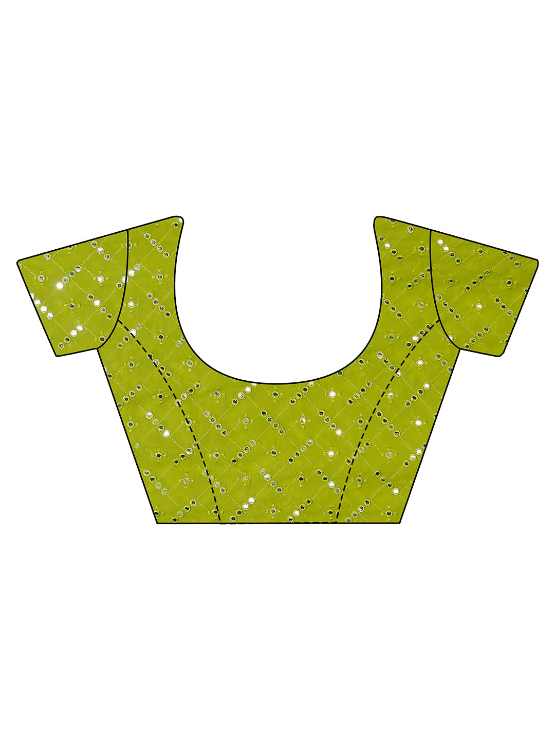 Tikhi Imli Printed Ruffle Saree With Mirror Embroidered Work Blouse | Swadesiicart
