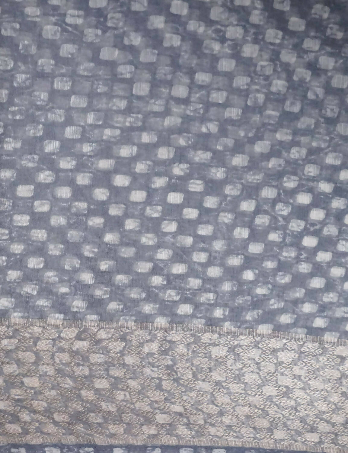 Shades Of Grey With Floral Design Semi Chanderi Saree By Gayathri Reddy Designer Studio | Swadesiicart