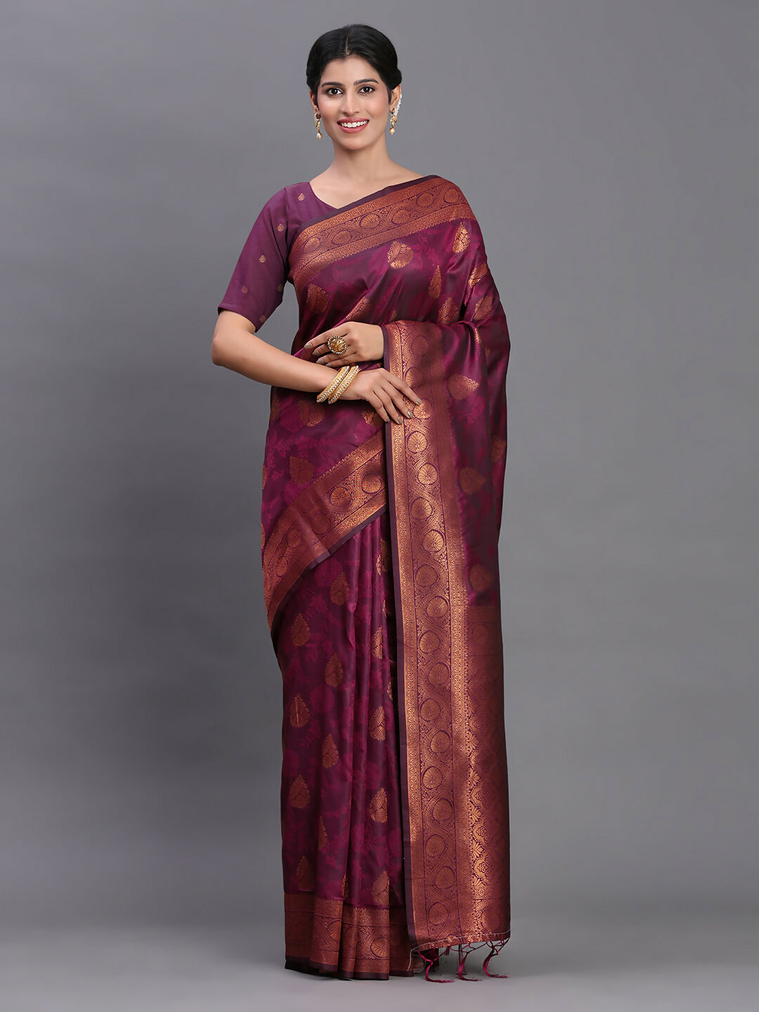 Shree Shyam Fashion Silk Purple Saree