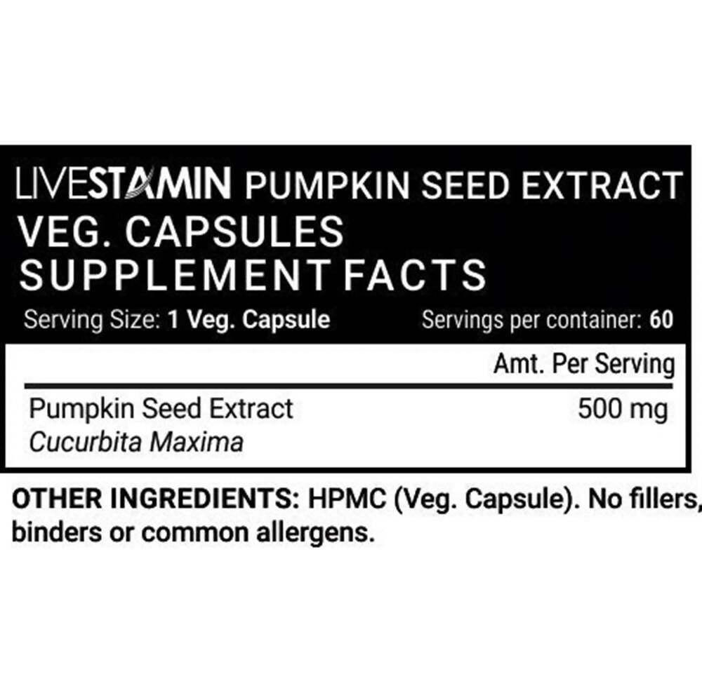 Livestamin Pumpkin Seed Extract Capsules - Swadesiicart