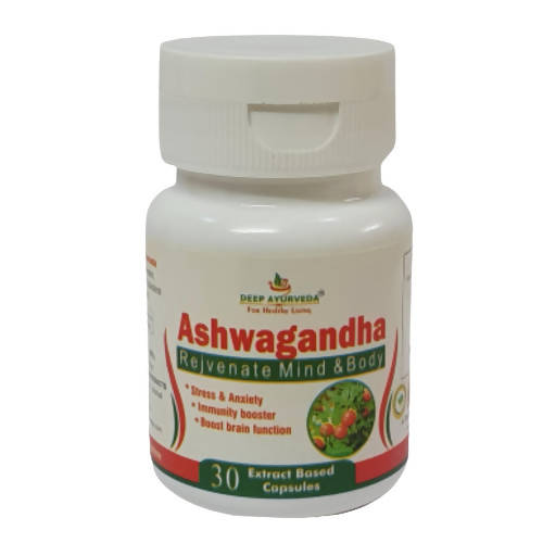 Deep Ayurveda Ashwagandha 500mg Veg Capsules - DEEP AYURVEDA