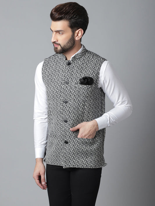 Even Apparels Men's Grey Pure Wool Nehru Jacket | Swadesiicart