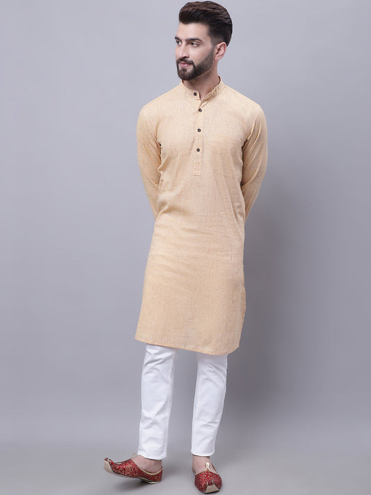 Even Apparels Yellow Pure Cotton Kurta With Band Collar | Swadesiicart