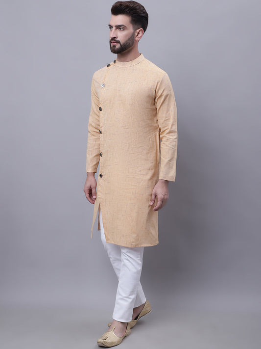 Even Apparels Beige Sherwani Kurta With Asymetrical Cut | Swadesiicart
