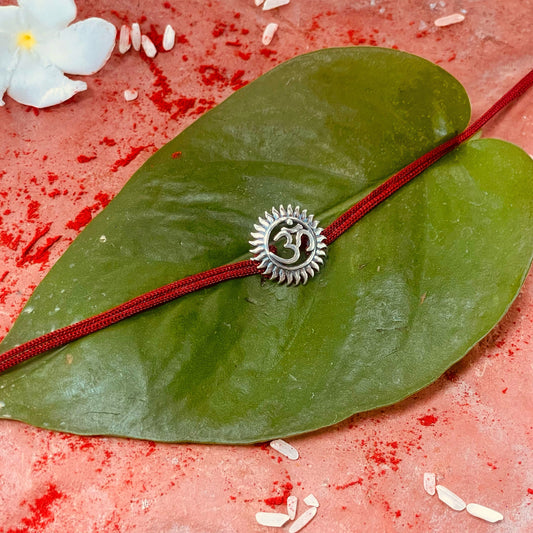 trueBrowns Sterling Silver Om Thread Rakhi | Swadesiicart