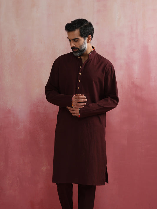 trueBrowns Men's Cola Mandarin Collar Kurta | Swadesiicart