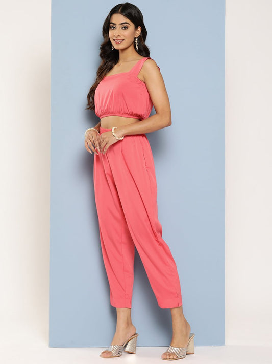 Ahalyaa Women Top with Palazzos & Shrug | Swadesiicart