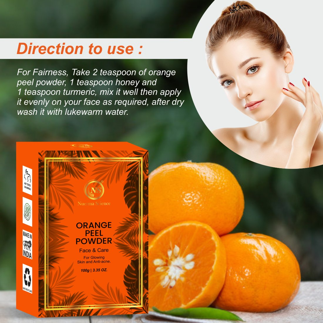 Nuerma Science Orange Peel Powder For Glowing Skin & Anti Acne | Swadesiicart