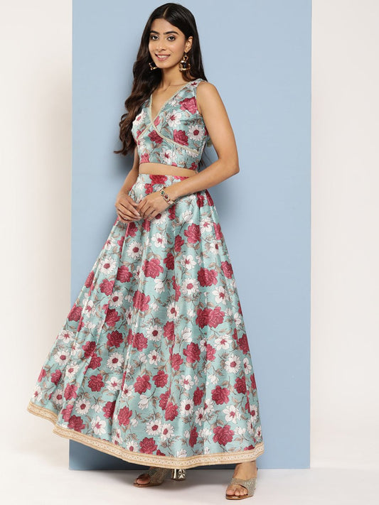 Ahalyaa Printed Ready to Wear Lehenga & Blouse With Dupatta | Swadesiicart