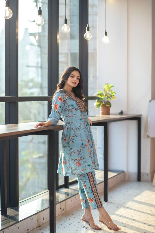 NOZ2TOZ Women's Rayon Floral Printed Co-ords Set - Swadesiicart