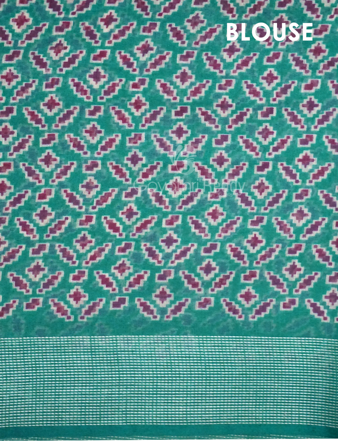 Shades of Dark Jamuni Colour Patola Print Semi Chanderi Saree By Gayathri Reddy Designer Studio | Swadesiicart