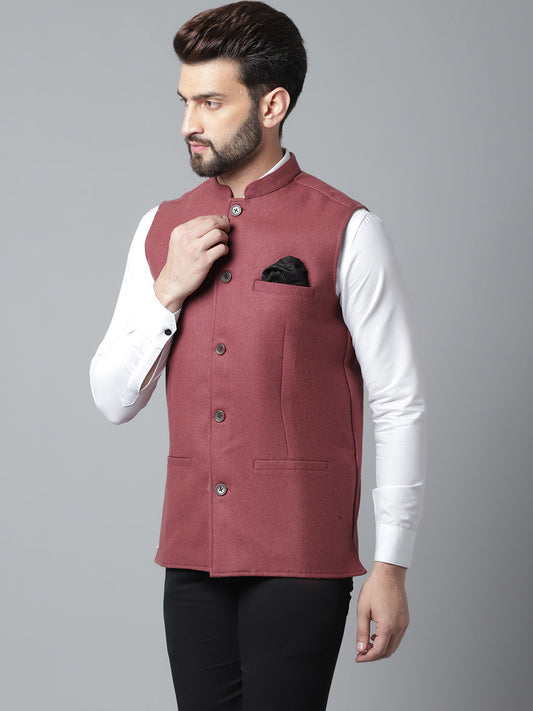 Even Apparels Men's Brown Pure Wool Nehru Jacket | Swadesiicart