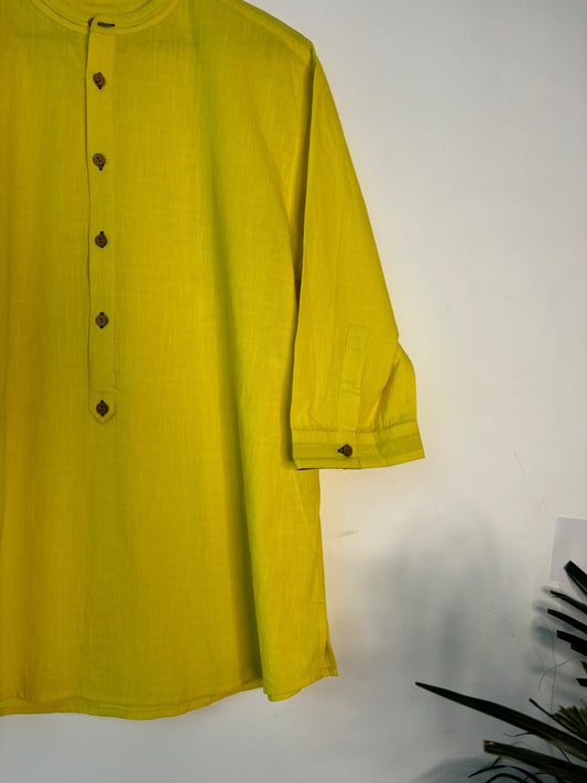 trueBrowns Lime Cotton Men's Shirt | Swadesiicart