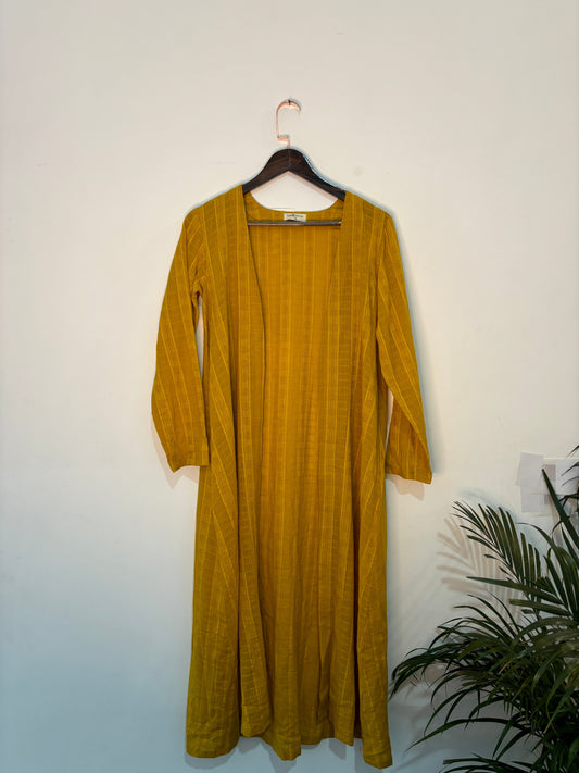 trueBrowns Mustard Jacket Top Pant Set | Swadesiicart