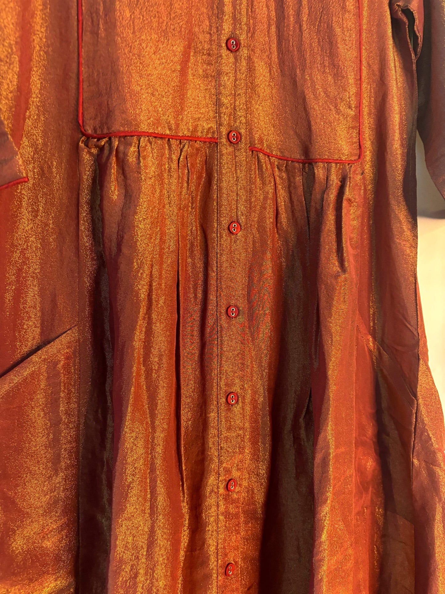 trueBrowns Bronze Tissue Kurta | Swadesiicart