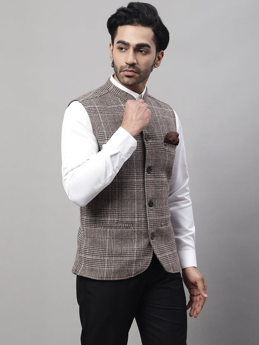 Even Apparels Men's Beige Pure Wool Nehru Jacket | Swadesiicart