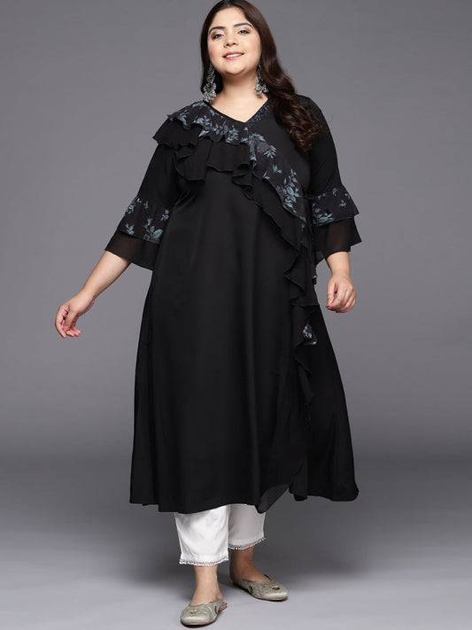 Ahalyaa Floral Bell Sleeves Kurta | Swadesiicart