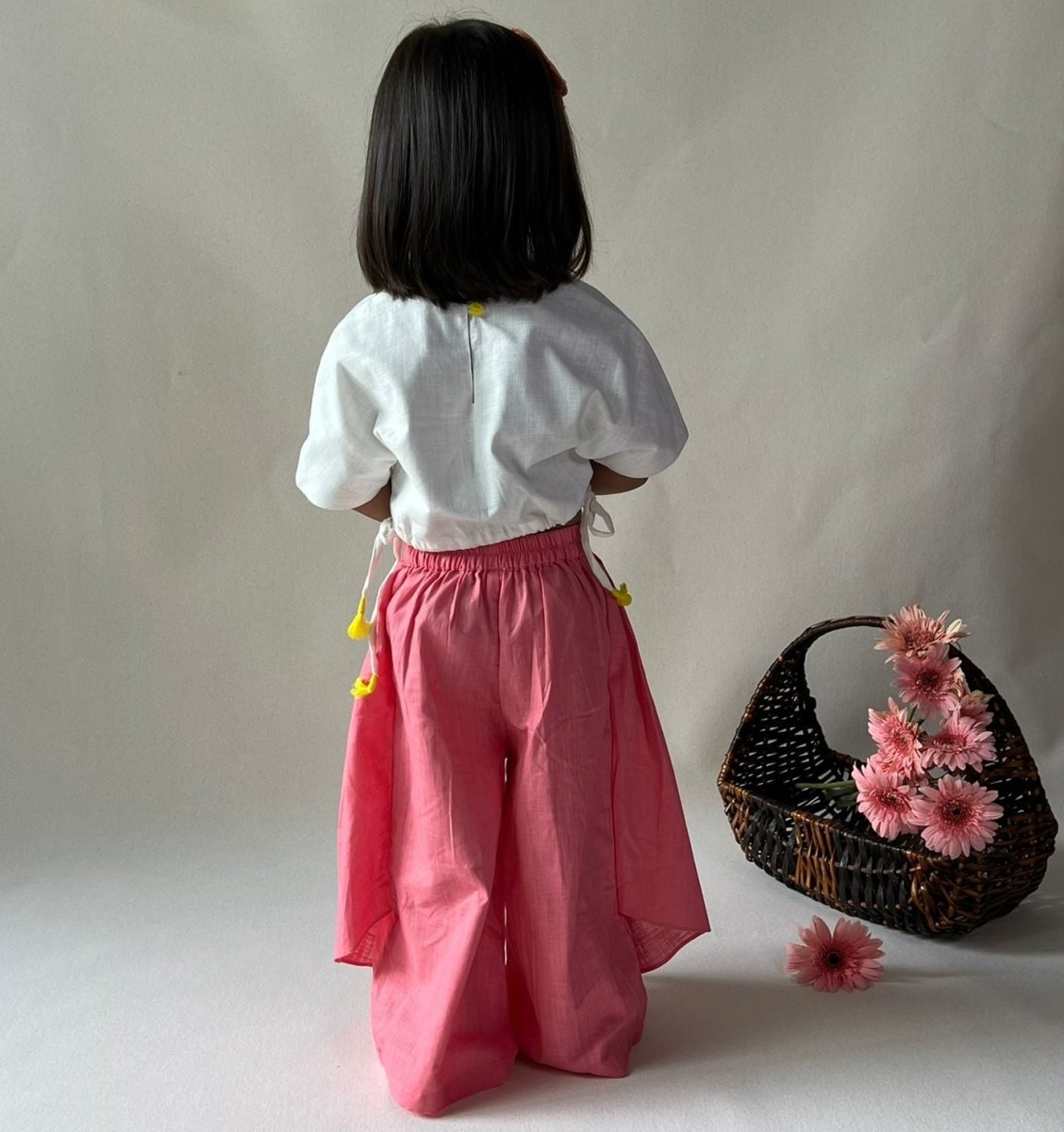 ArthLife Pink White Cycle Embroidered Co-Ord Set - Swadesiicart