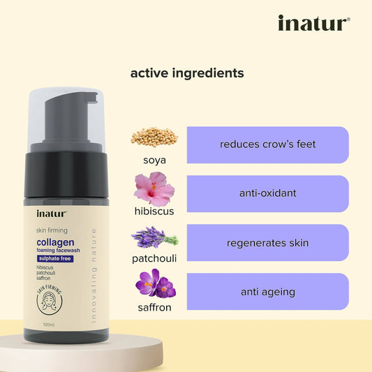 Inatur Collagen Foaming Face Wash - Swadesiicart