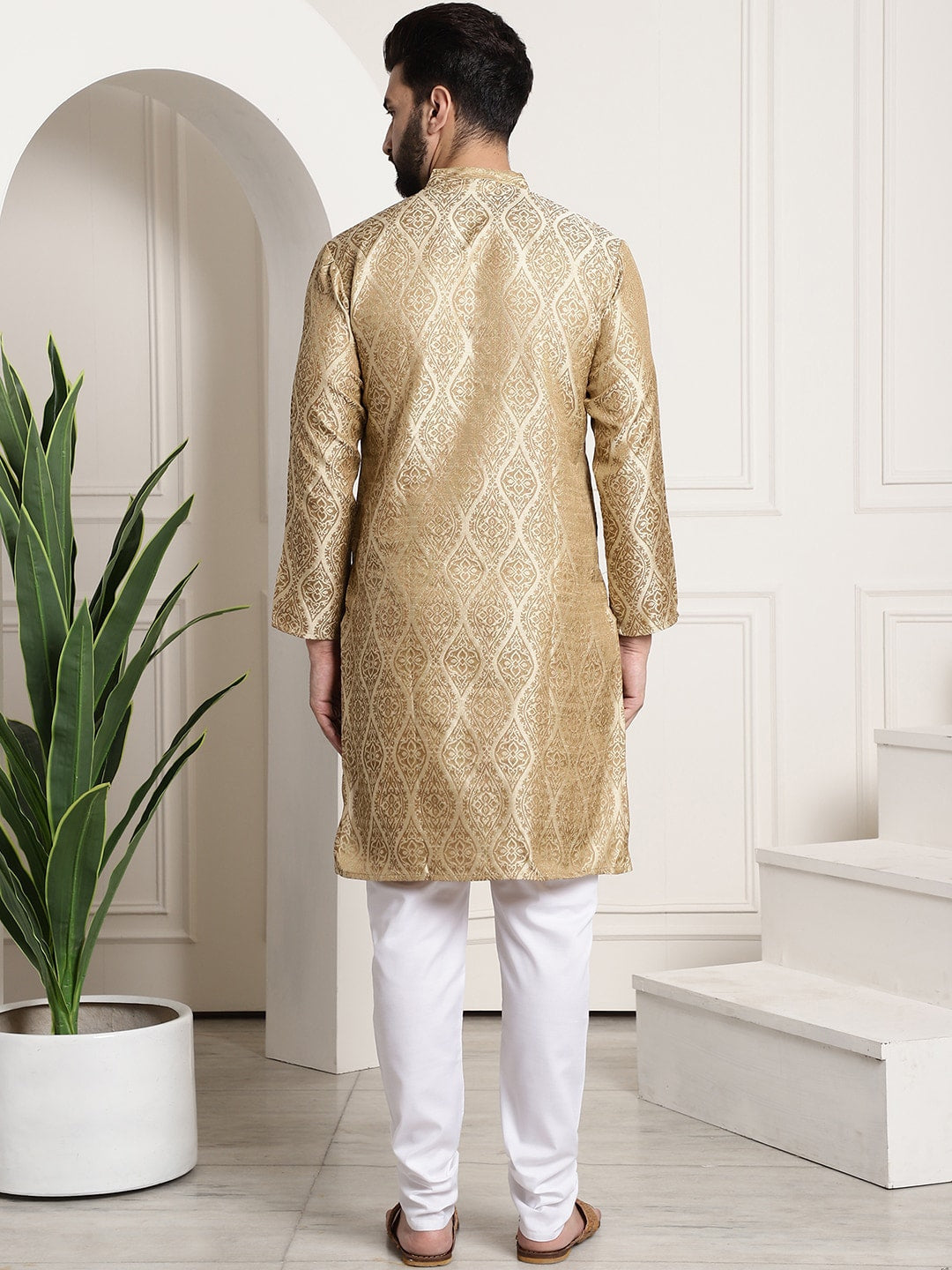 Sojanya Ethnic Motifs Woven Design Regular Kurta With Churidar | Swadesiicart