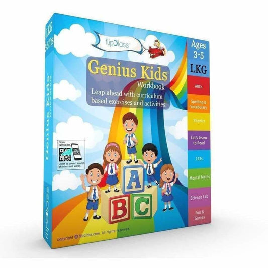 Genius Kids Worksheets for Lkg - Set of 8 Workbooks for LKG, KG-1 - Swadesiicart