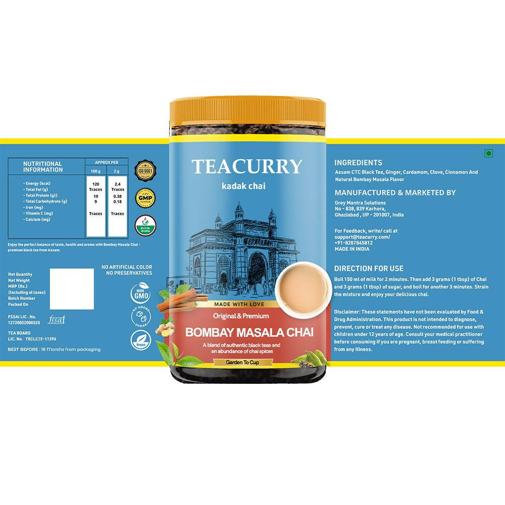 Teacurry Bombay Masala Chai Powder - Swadesiicart