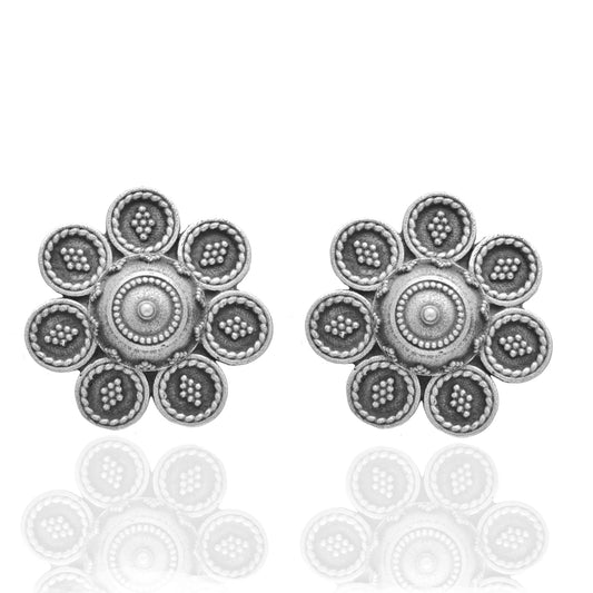 New Stylish Oxidized Gold-Polished Gold Studs Earrings for Womens by House of Ree | Swadesiicart
