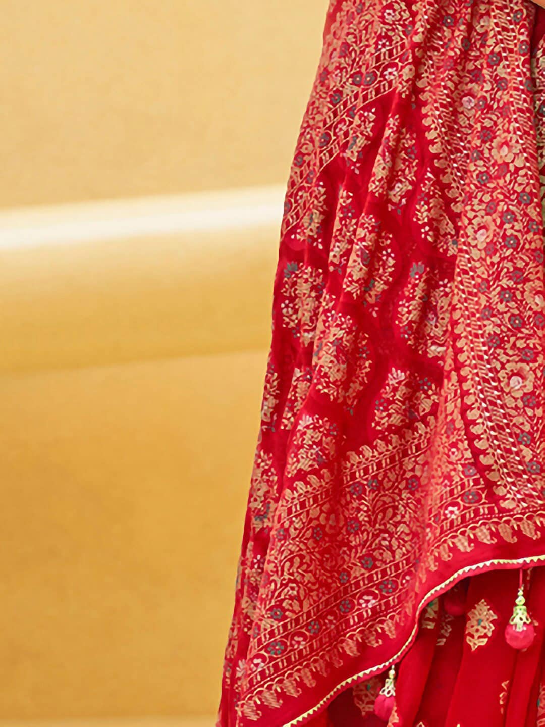 Anouk Woven Design Zari Organza Banarasi Saree | Swadesiicart