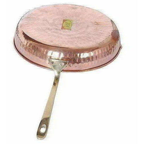 Copper Fry Pan Tadka Pan - Frying Cooking Serving Dishes - Swadesiicart