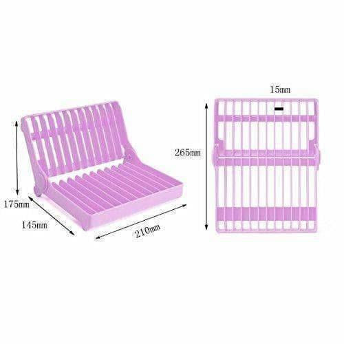 Folding Plastic Kitchen Dish Rack Stand Plate Holder for Bowls Plates - 2 Slots - Swadesiicart