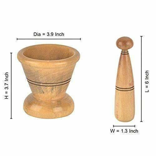Wooden Spice Masher Mortar & Pestle - Swadesiicart