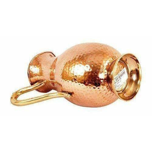 Steel Copper Jug Pitcher with Brass Handle - Swadesiicart