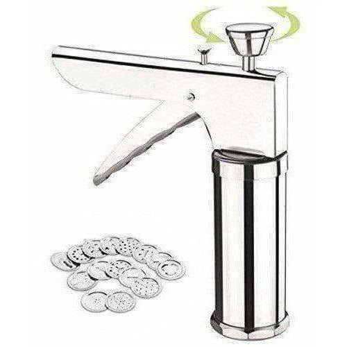 Stainless Steel Kitchen Press Maker with 12 Pieces - Swadesiicart