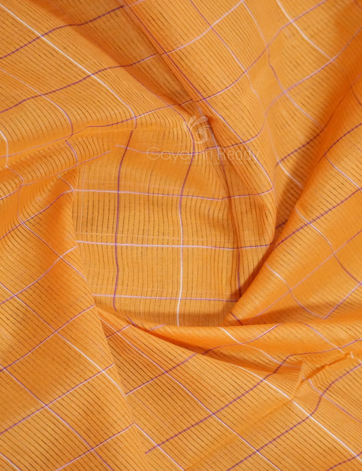 Dual Shade of Orange And Purple Pure Mangalgiri Cotton By Gayathri Reddy Designer Studio | Swadesiicart