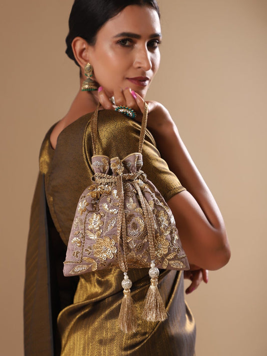 Masq Gold-Toned Embellished Potli Clutch - Swadesiicart