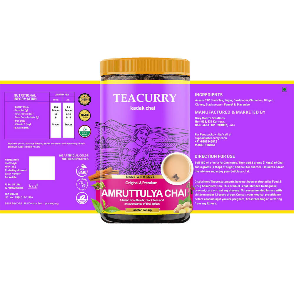 Teacurry Amruttulya Chai Powder - Swadesiicart