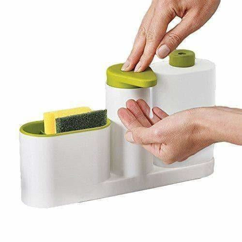 Self Sink Drainer Dishwasher Sanitize Liquid Dispenser and Sponge Holder - Swadesiicart