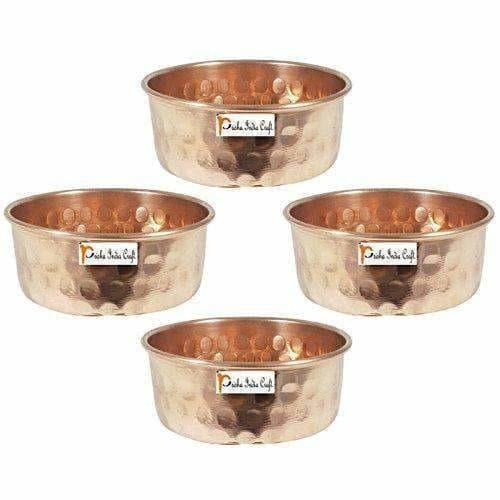 Pure Copper Serving Bowl - Dinner Bowl - Set Of 6 - Swadesiicart
