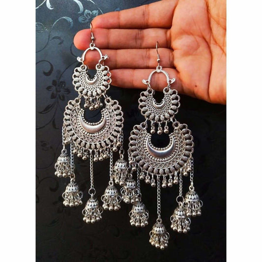 MS Fashion India Double Half Moon With Hanging Jhumkas | Swadesiicart