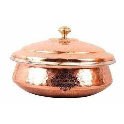 Steel Copper Handi Bowl With Lid - Swadesiicart