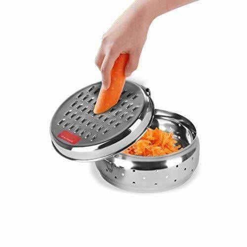Stainless Steel Spill Free Vegetable Grater with Storage Container - Swadesiicart