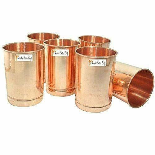 Copper Glass Drinkware - Set of 6 - Swadesiicart