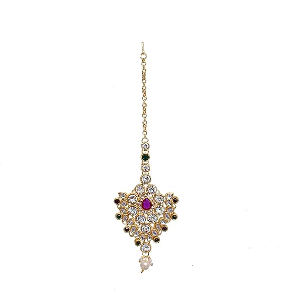 Tehzeeb Creations Semi Bridal Dulhan Dulhan Wedding & Engagement Necklace Set with Mang Tikka for Girls & Women - Swadesiicart