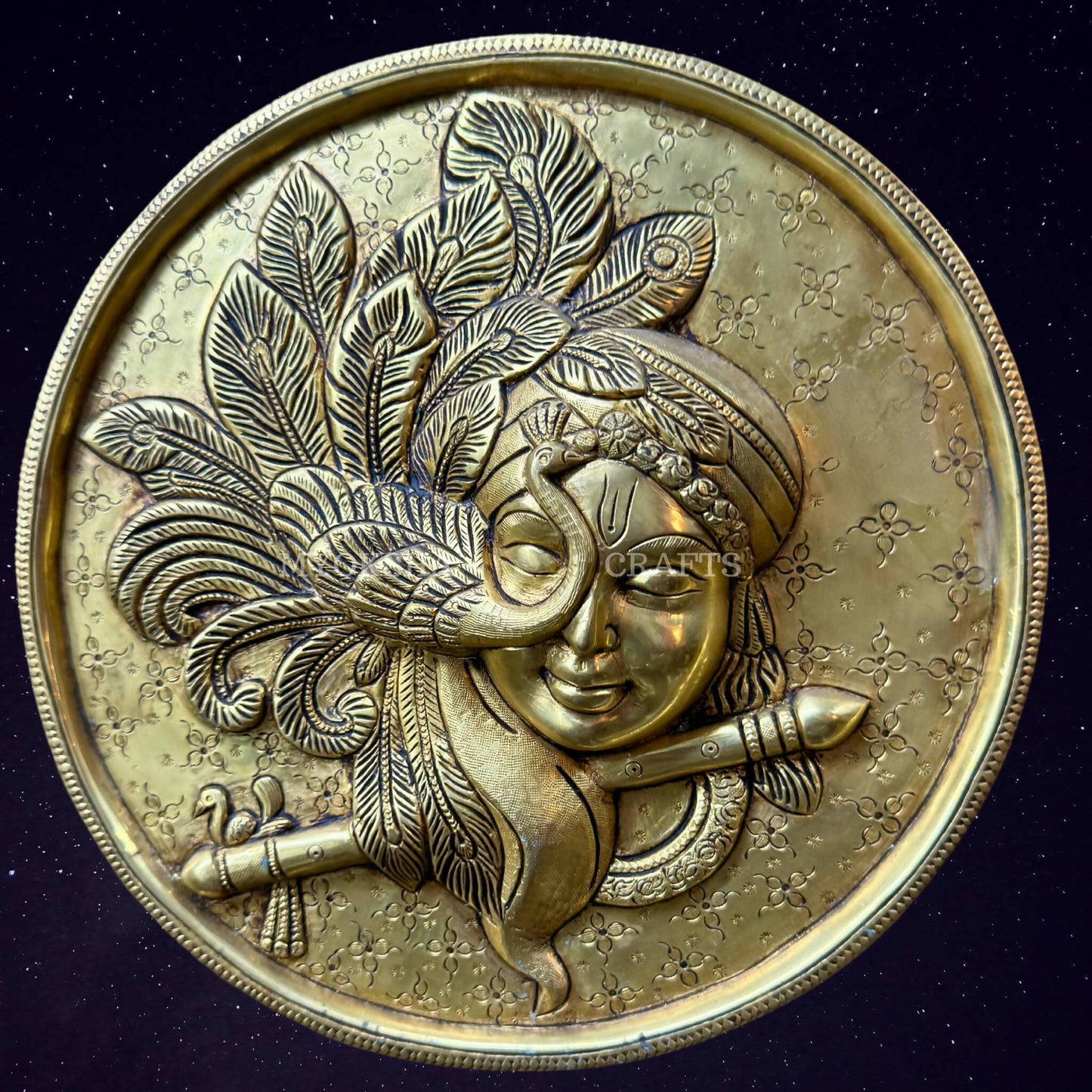 Brass Krishna Wall Art | Swadesiicart
