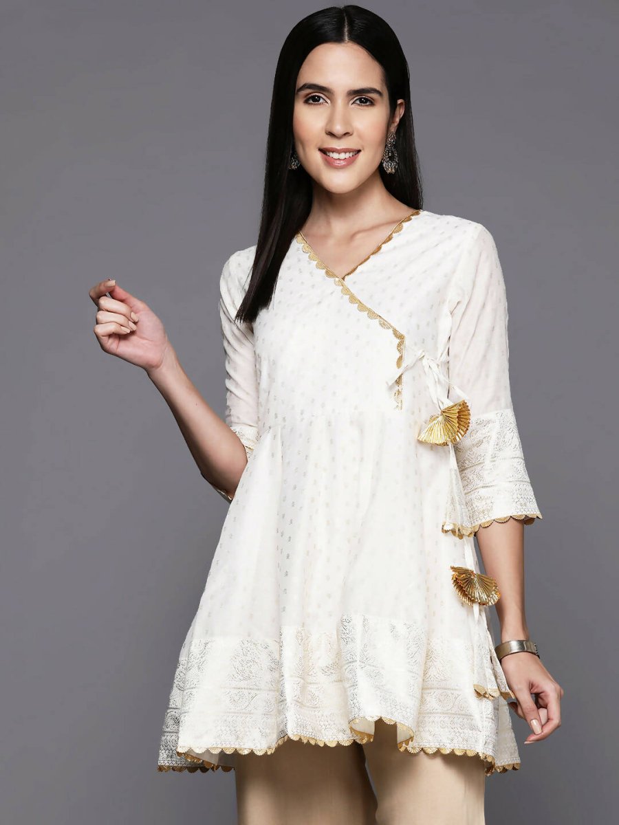Ahalyaa Women's Traditional wear Tunic - Off-White | Swadesiicart