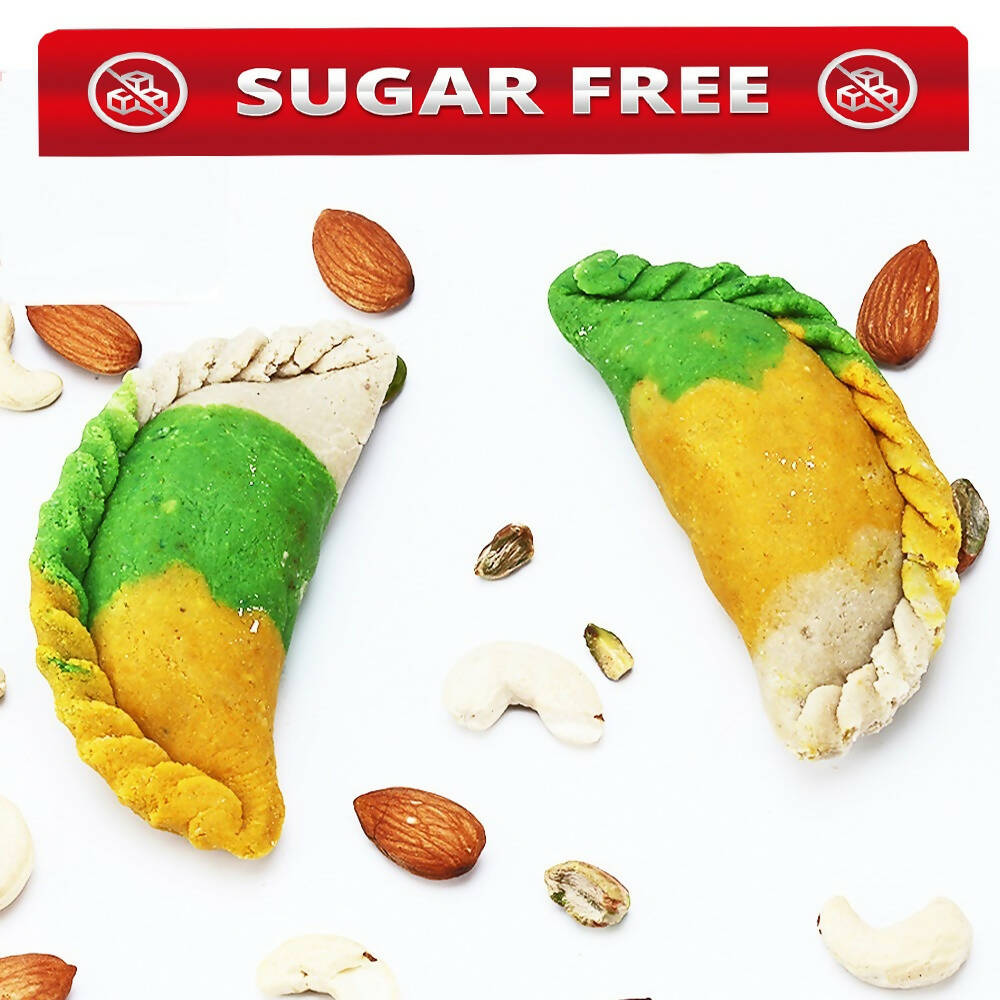 Ghasitaram Sugarfree Kaju Tirangi Gujiya | Swadesiicart